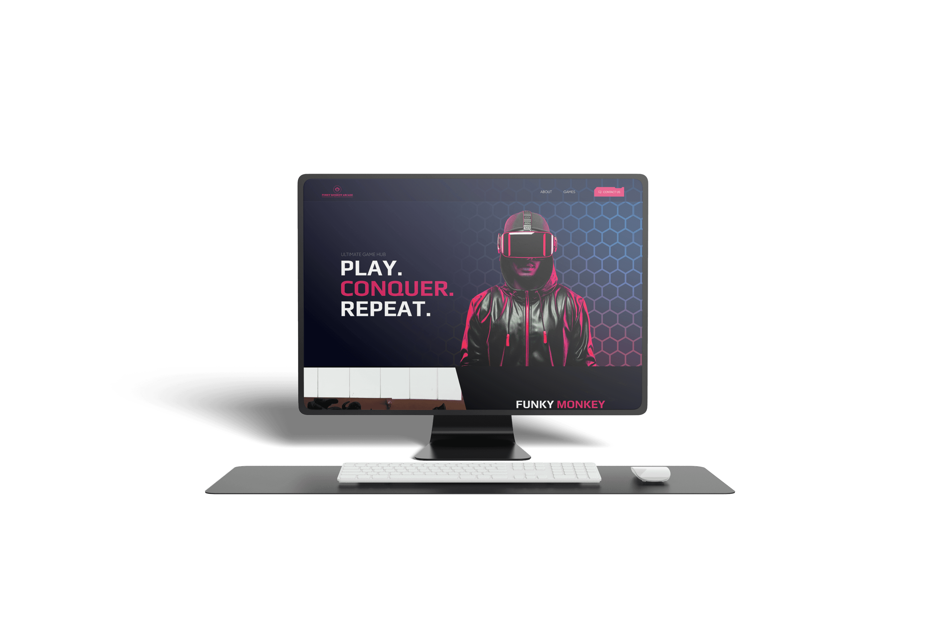 Funky Monkey Arcade personal computer mockup