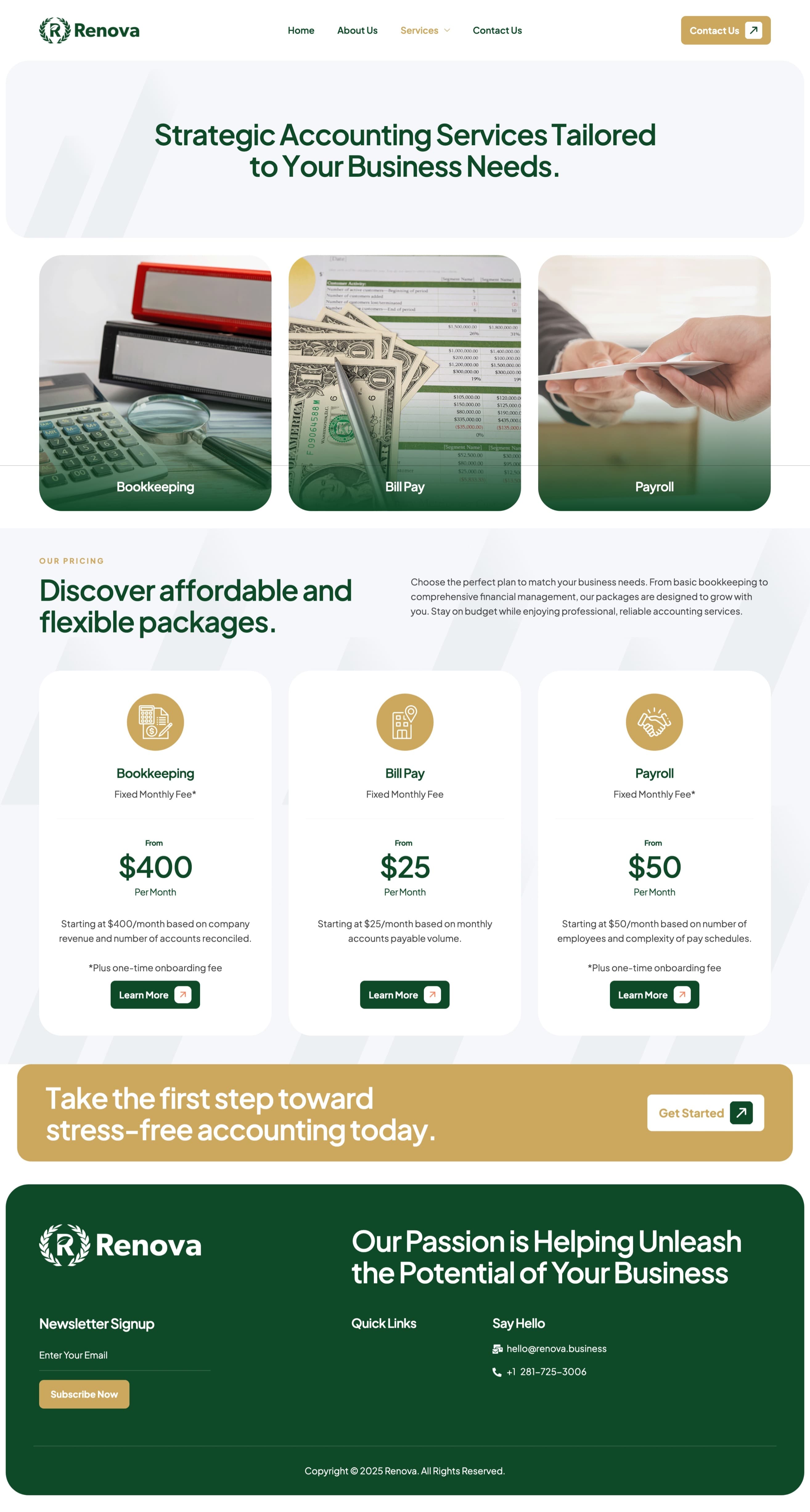 Renova website detail screenshot