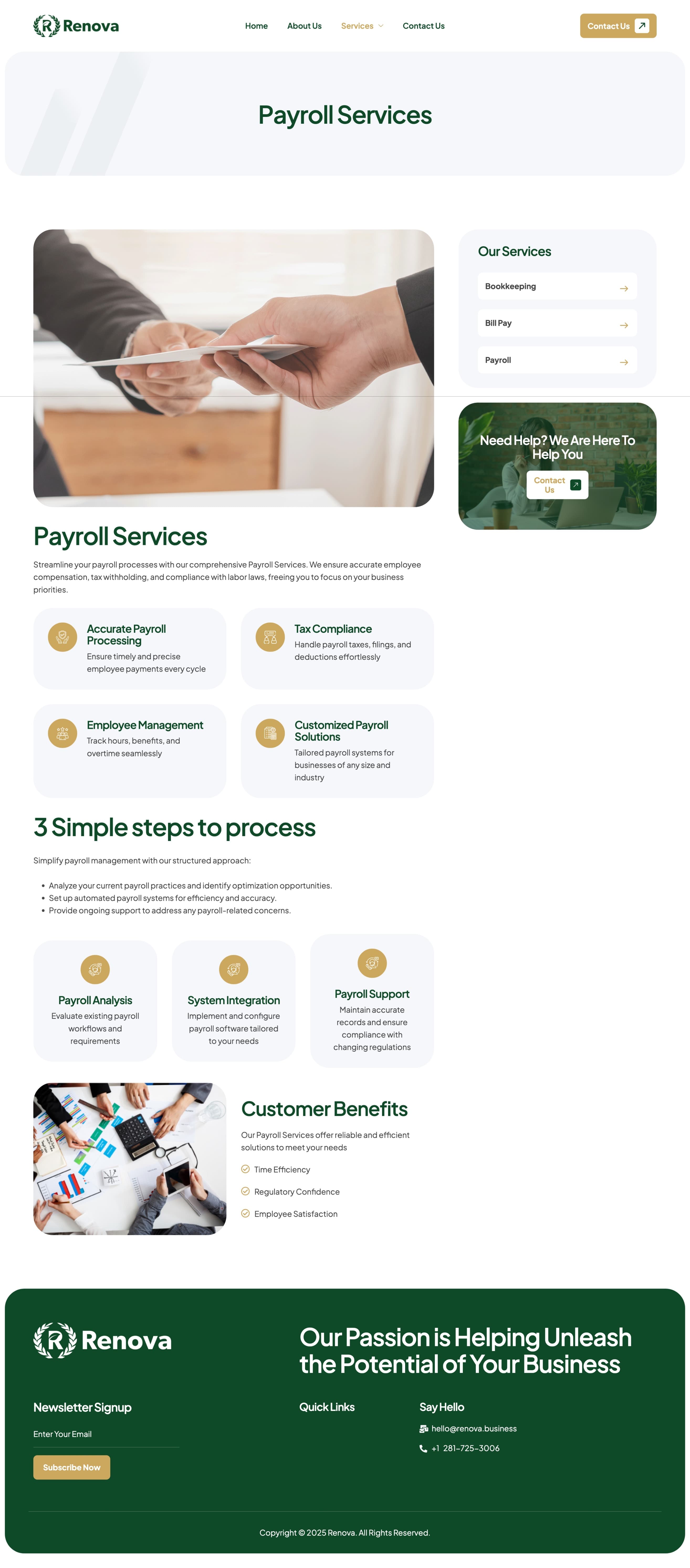 Renova website homepage screenshot
